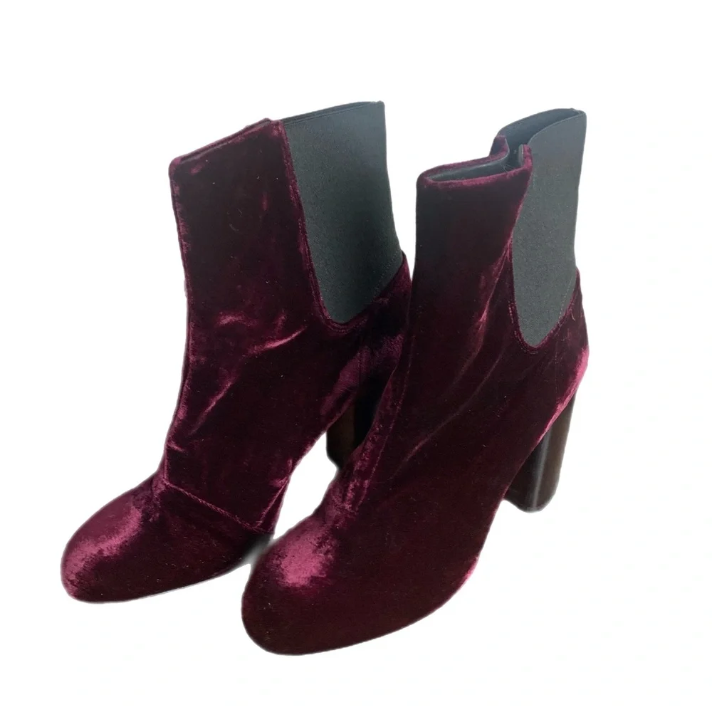 NEW Rag & Bone AGNES BOOT Suede in Black Cherry - Picture 7 of 10